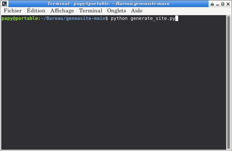 Lancement du script dans le Terminal